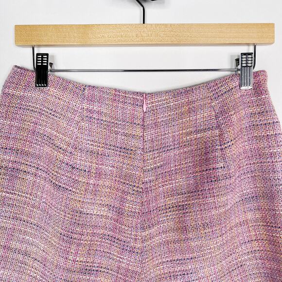 Lovers + Friends Medium M Pink Stargazer Tweed Mini Skort Wrap Front Shorts Zip - Picture 6 of 12